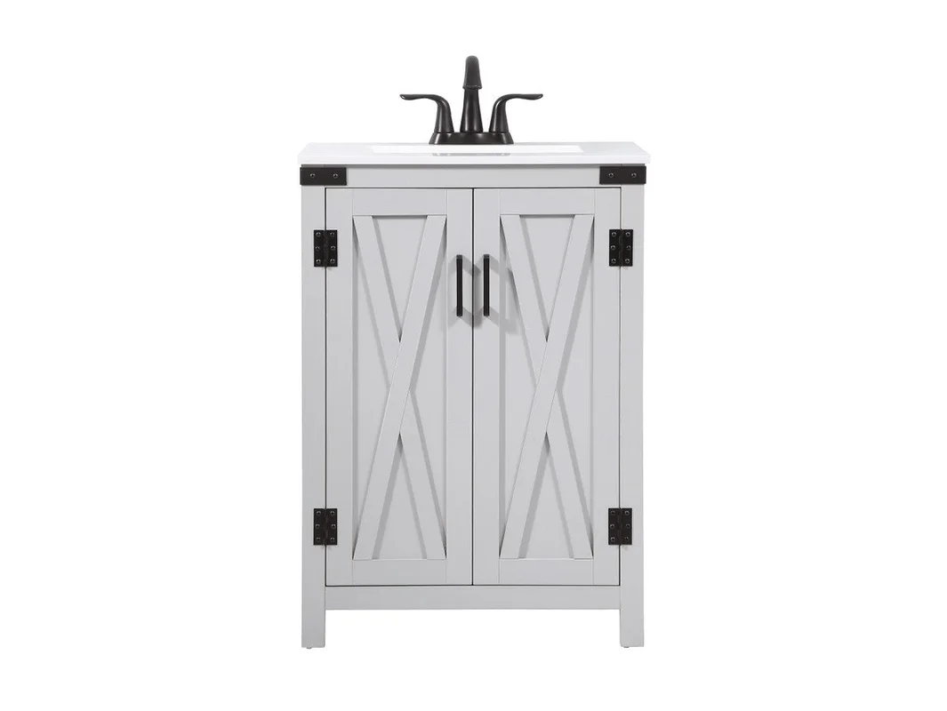 Elegant Lighting - VF90224GR - Single Bathroom Vanity - Grant - grey– thelightingshoppe.ca