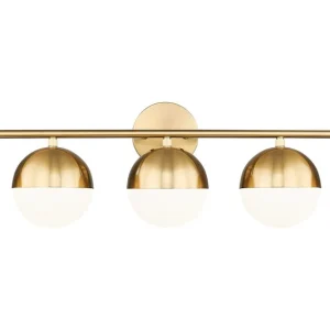 Realm Sphere Five Light Vanity in Modern Gold