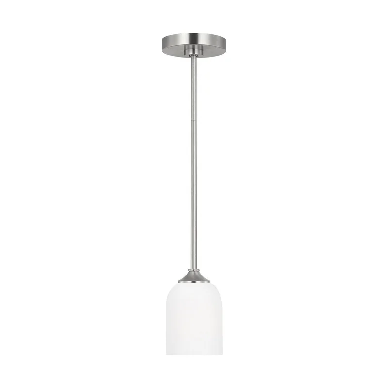 Generation Lighting Canada - GLP1021EN3/BS - One Light Mini Pendant - Emile - Brushed Steel– thelightingshoppe.ca