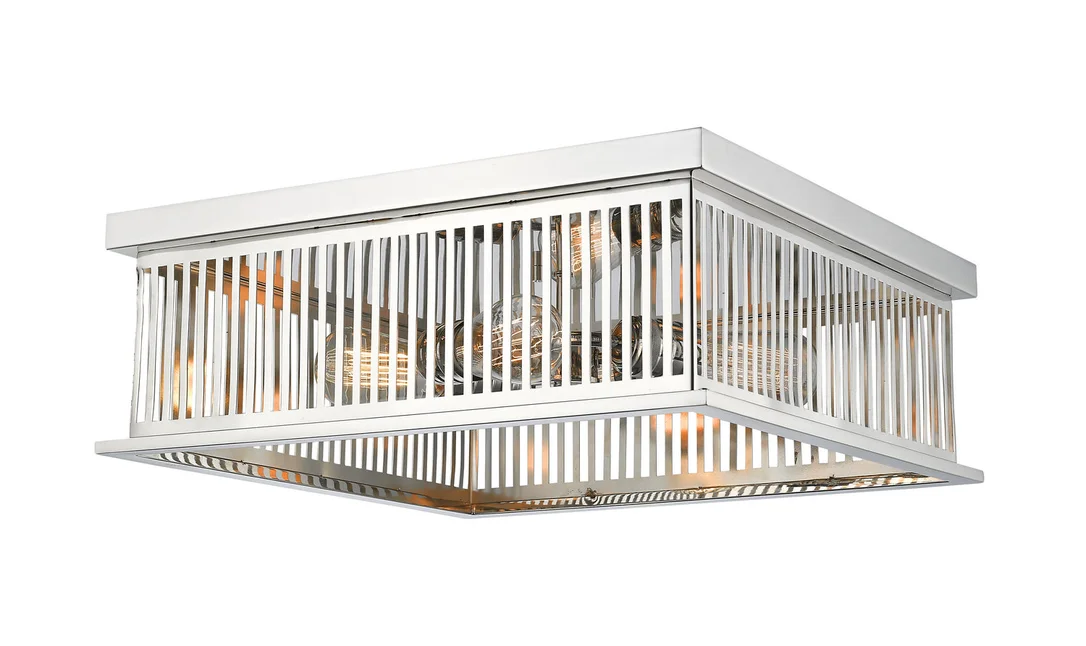 Camellia Four Light Flush Mount in Polished Nickel