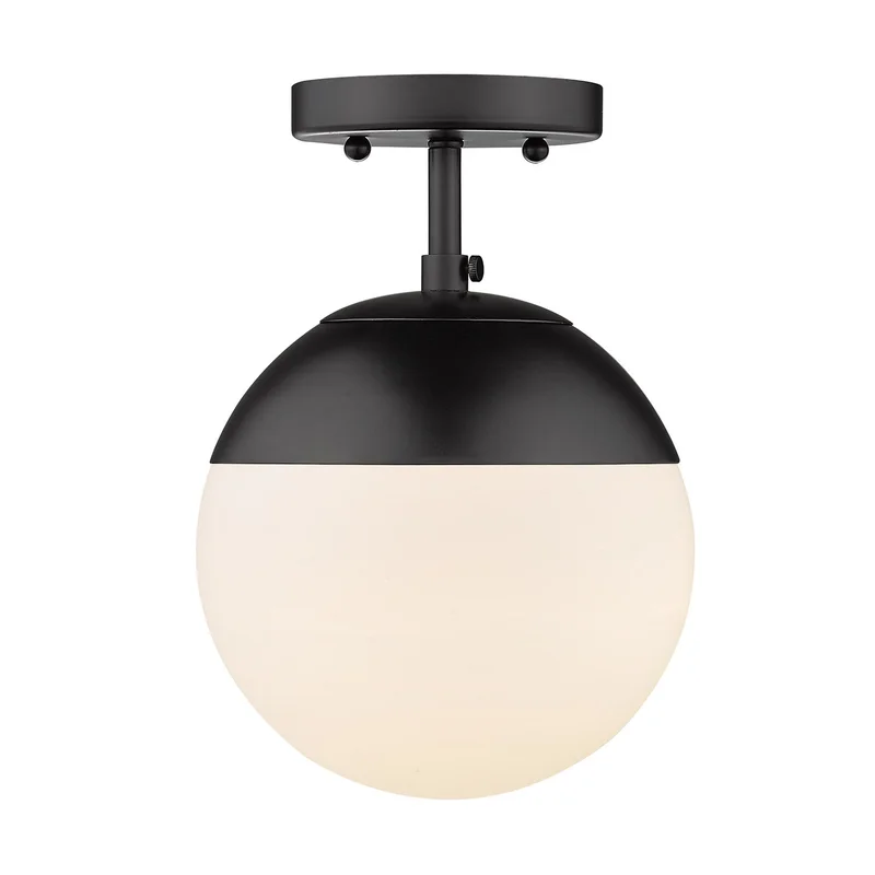 Golden - 3218-SF BLK-BLK - One Light Semi-Flush Mount - Dixon - Matte Black– thelightingshoppe.ca
