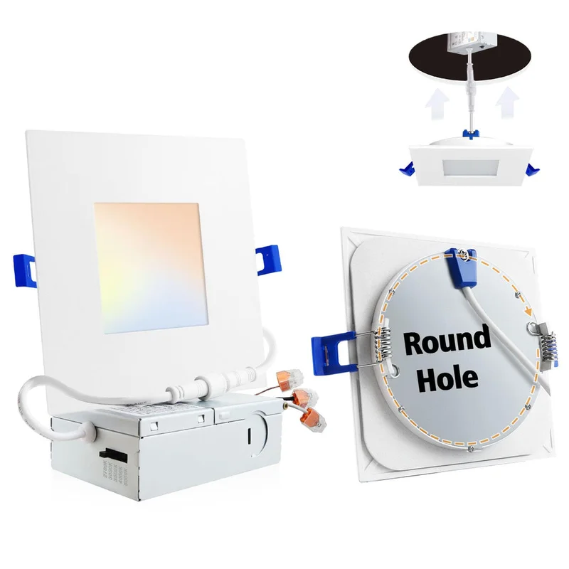 Adetu 4 Inch LED Recessed Light - 5CCT, Dimmable, 10W, 860LM, ETL Certified, White - Model: QFHY-4